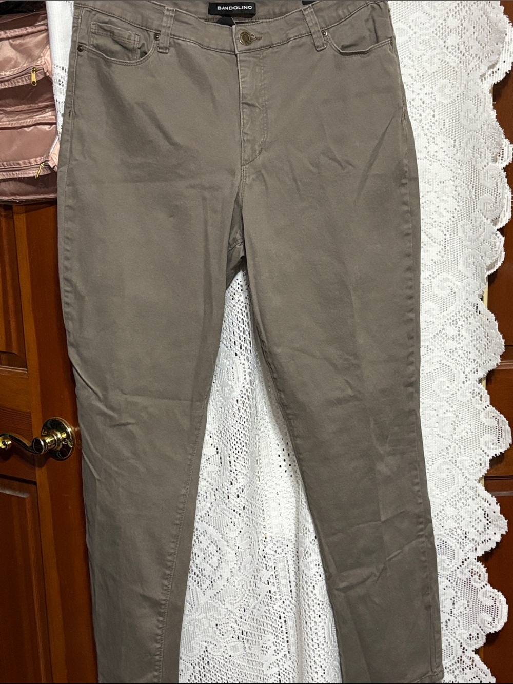 Bandolino Women’s Taupe Slim Straight Chinos